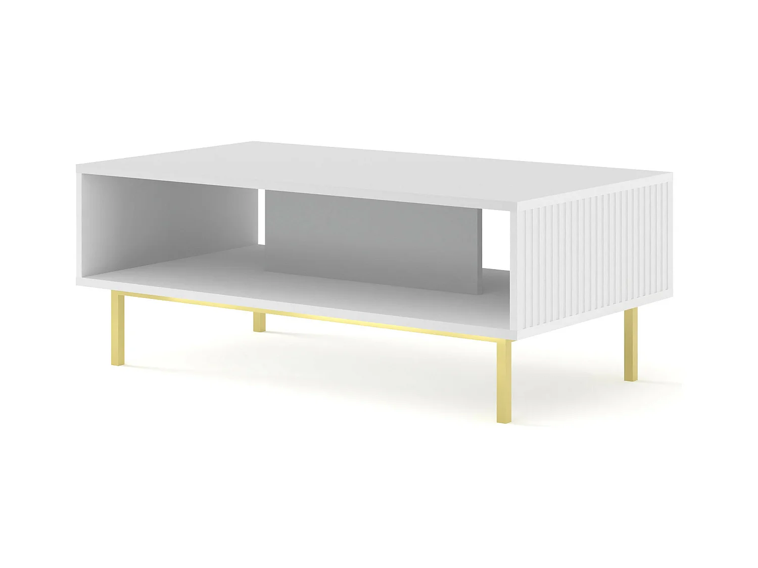 Table basse RavennaB 90x60x45 Blanc & Crème