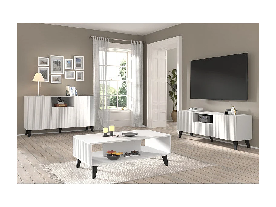 Tavolino Ravenna PB 90x60x43 Bianco & Nero