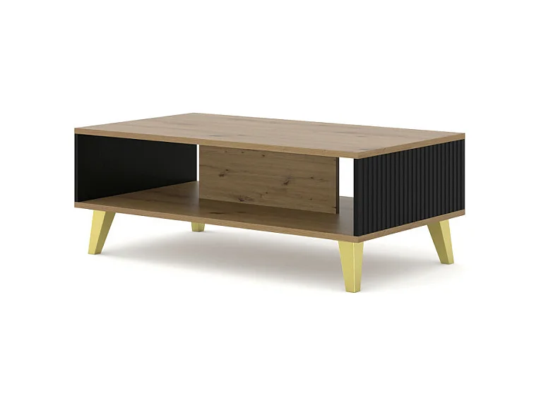 Couchtisch Ravenna PB 90x60x43 Creme & Schwarz & Golden