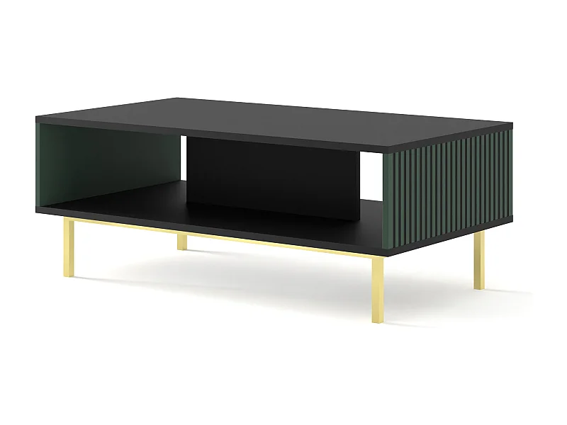 Tavolino RavennaF 90x60x45 Nero & Verde & Oro