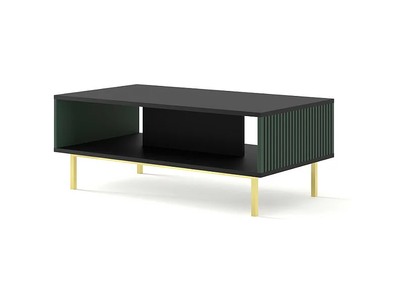 Table basse RavennaF 90x60x45 Noir & Vert & Doré