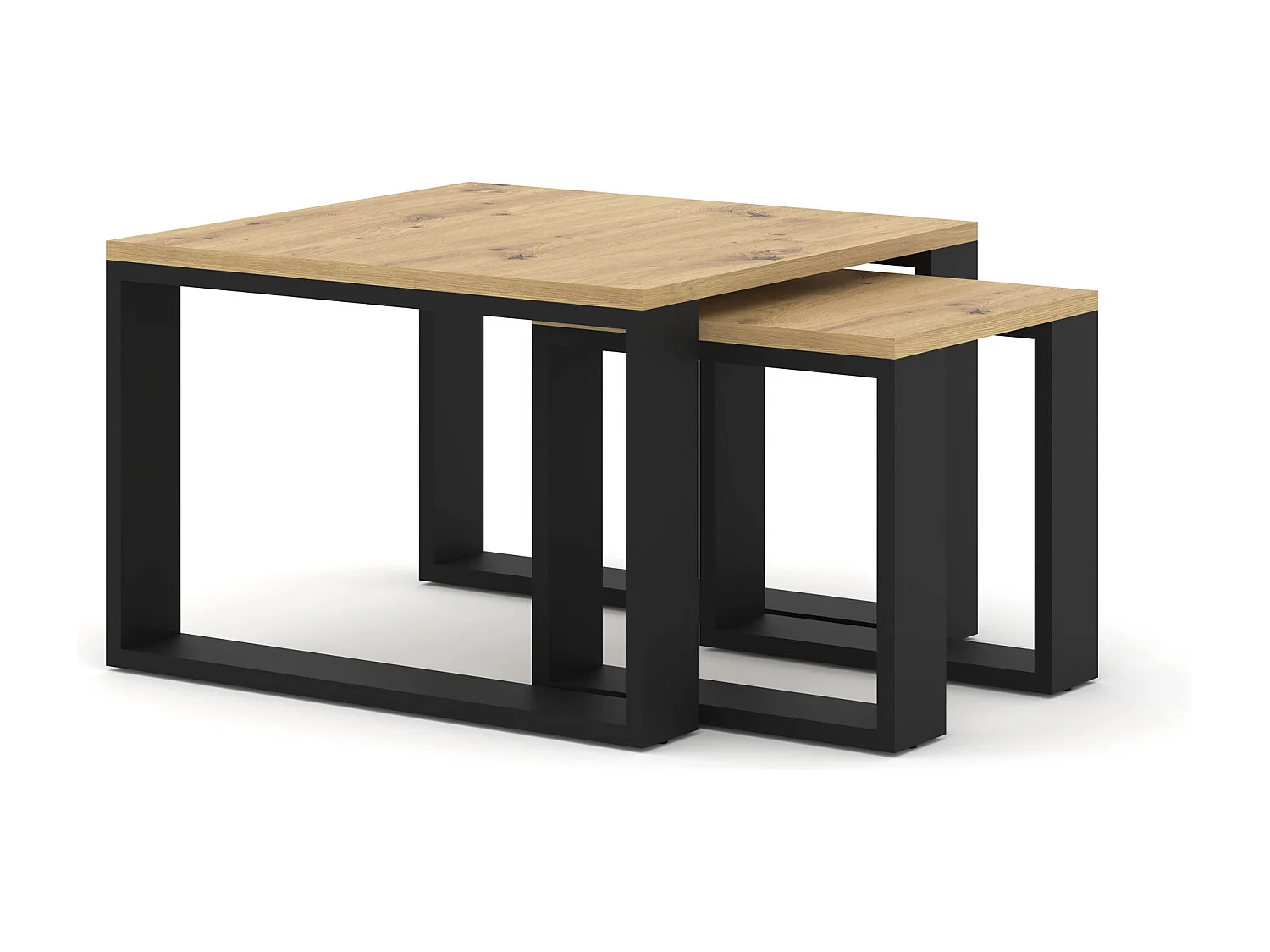 Tavolino NUKA DUO 60x60x47 Crema & Nero