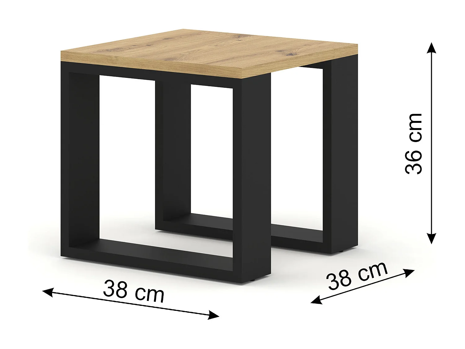 Tavolino NUKA DUO 60x60x47 Crema & Nero
