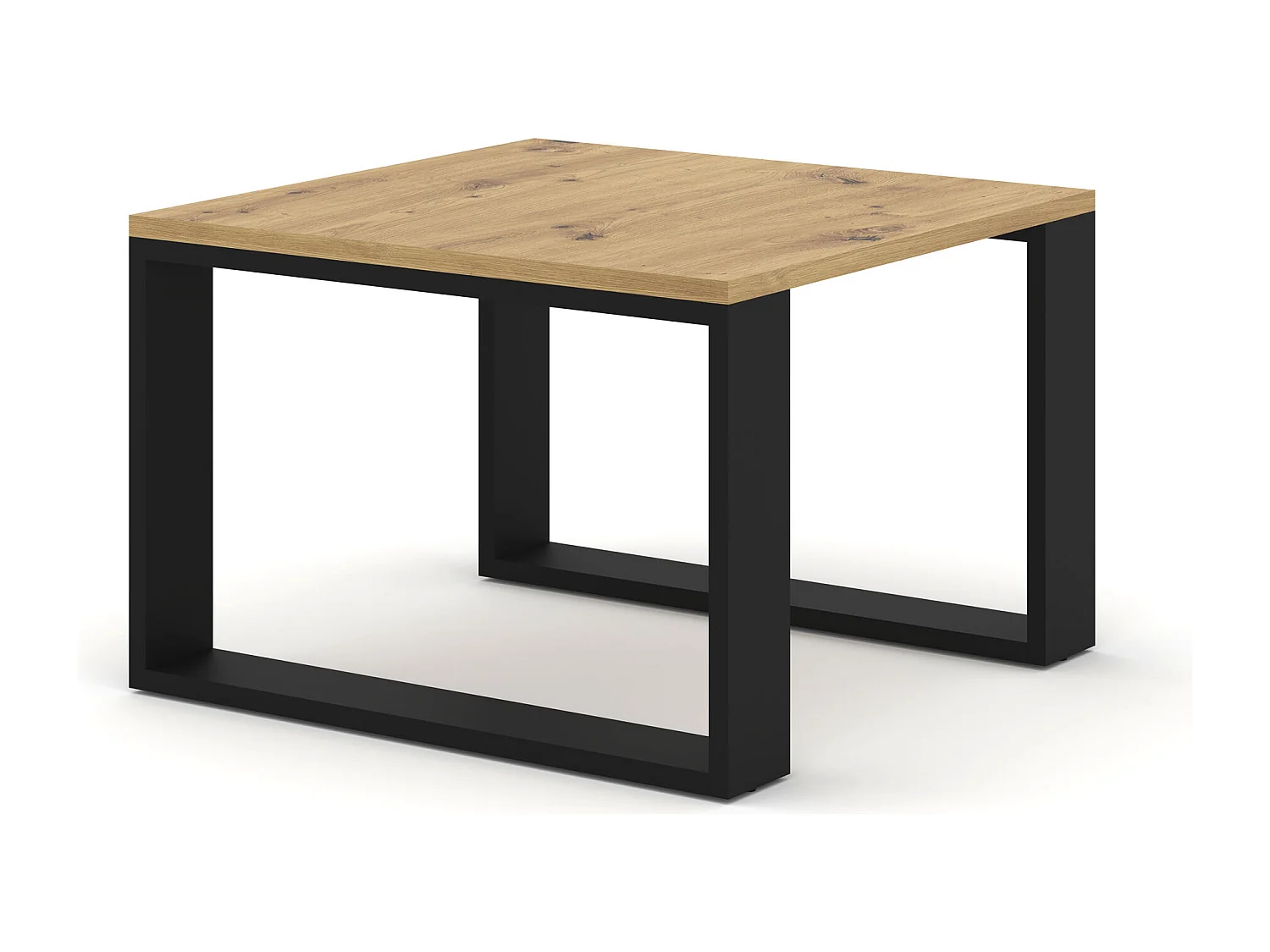 Table basse NUKA DUO 60x60x47 Crème & Noir