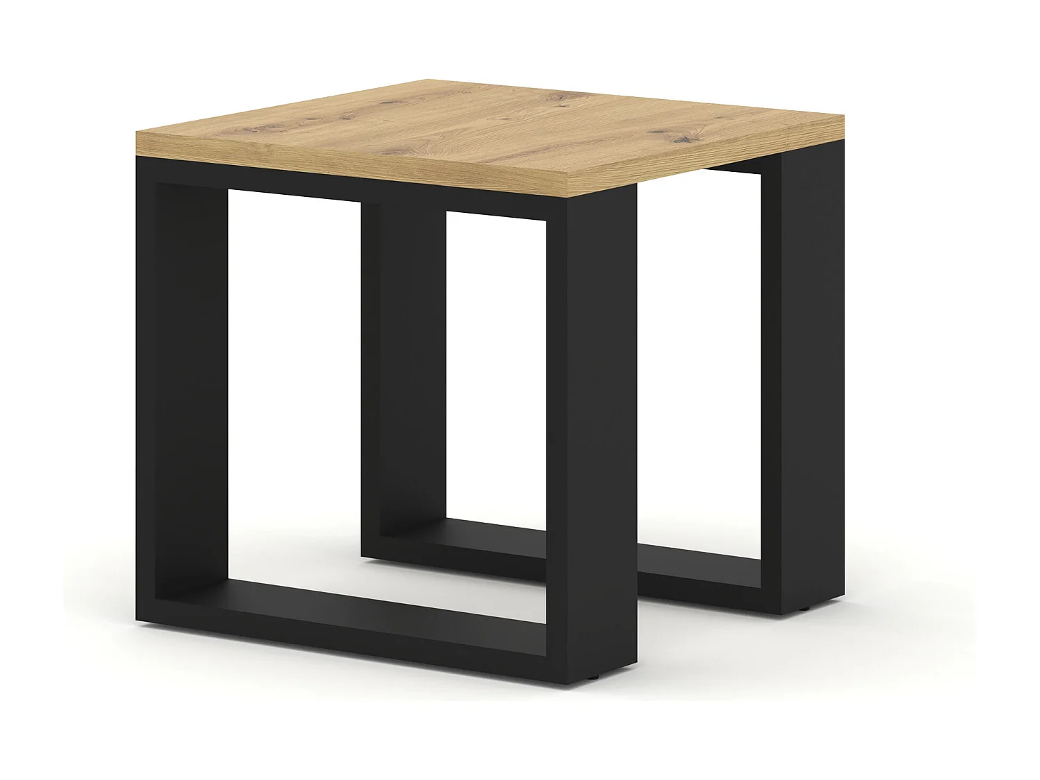 Table basse NUKA DUO 60x60x47 Crème & Noir