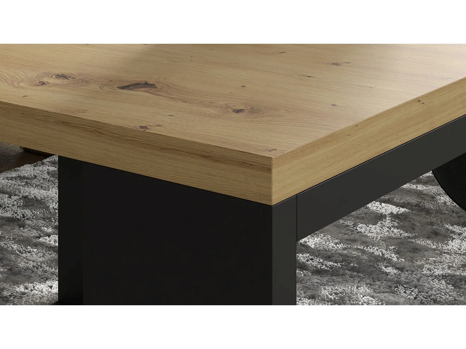 Table basse NUKA DUO 60x60x47 Crème & Noir
