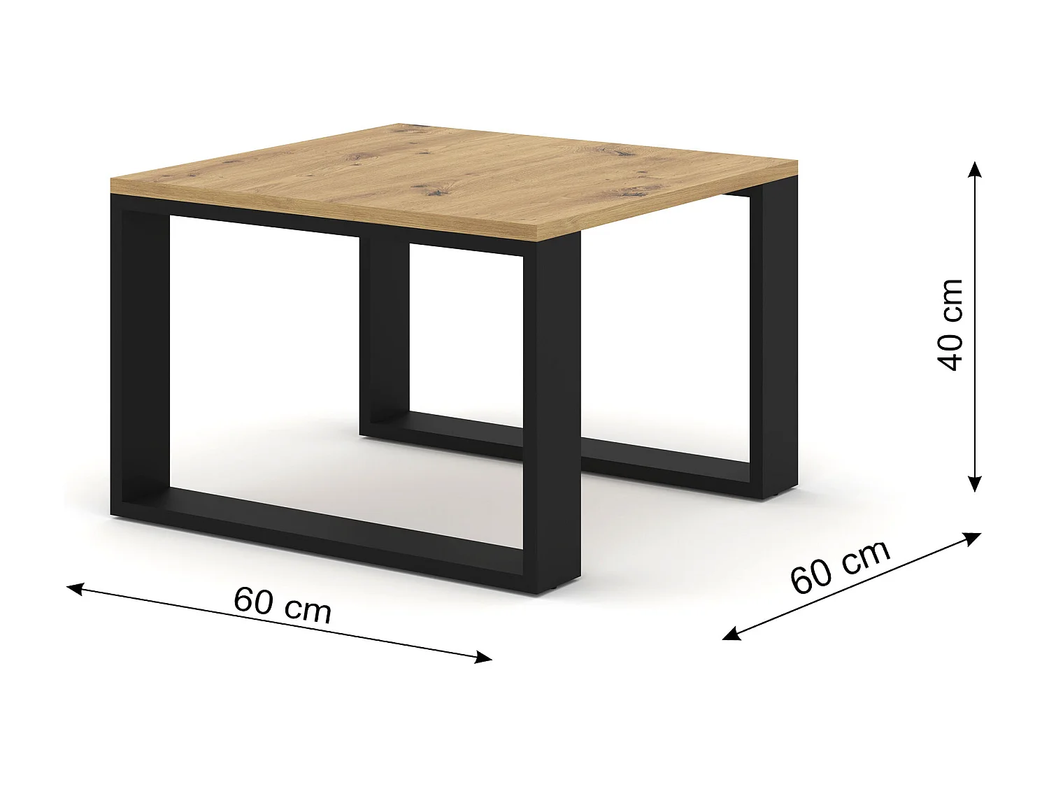 Table basse NUKA DUO 60x60x47 Crème & Noir