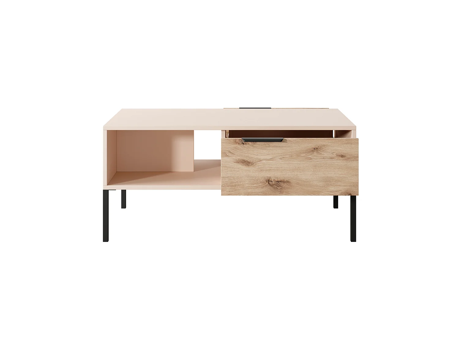 Couchtisch RAVE 2SB 97x60x45 Creme & Schwarz