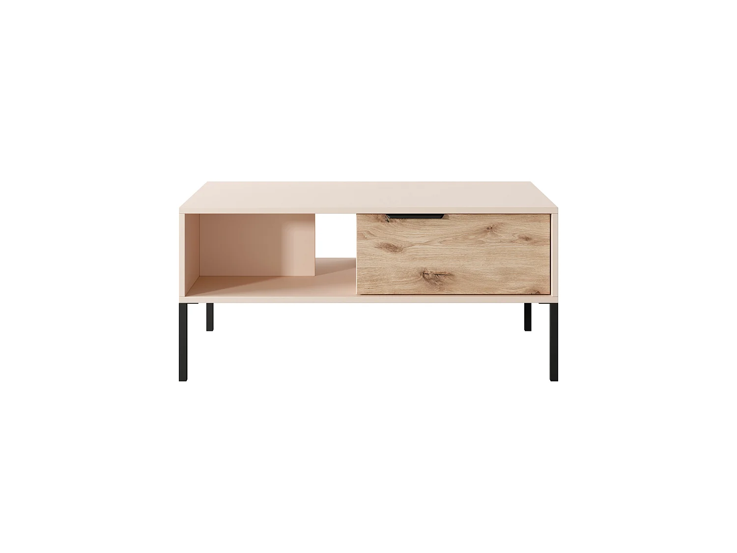 Table basse RAVE 2SB 97x60x45 Crème & Noir