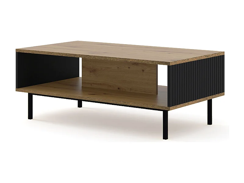 Couchtisch RavennaB 90x60x45 Creme & Schwarz