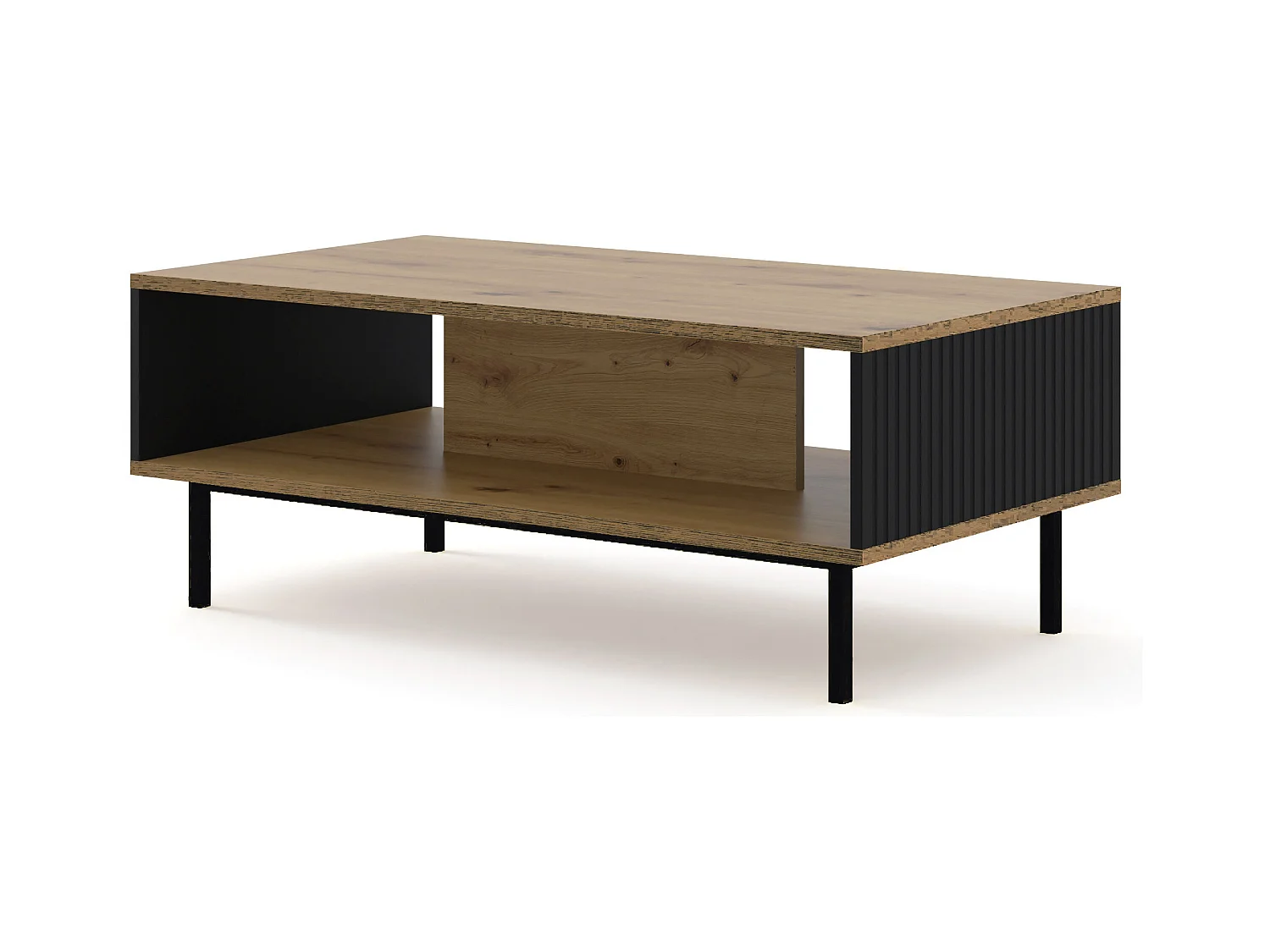 Table basse RavennaB 90x60x45 Crème & Noir