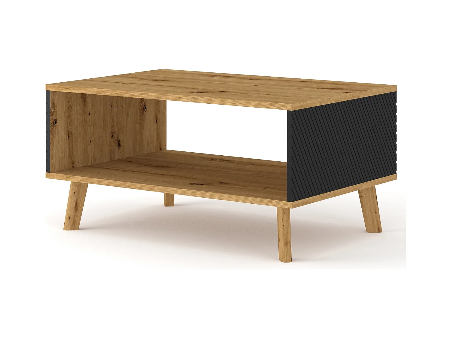 Table basse LUXI 90x60x45 Crème & Noir