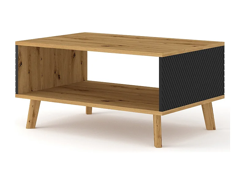 Table basse LUXI 90x60x45 Crème & Noir