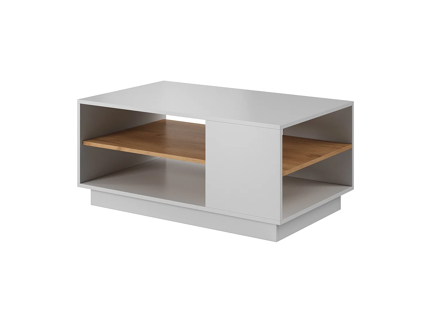 Couchtisch 3D G 100x60x46 Weiß & Creme