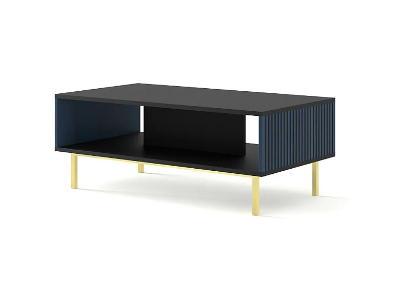 Tavolino RavennaF 90x60x45 Nero & Blu reale & Oro