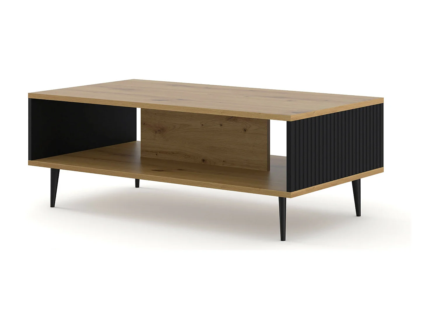 Table basse RavennaB 90x60x43 Crème & Noir