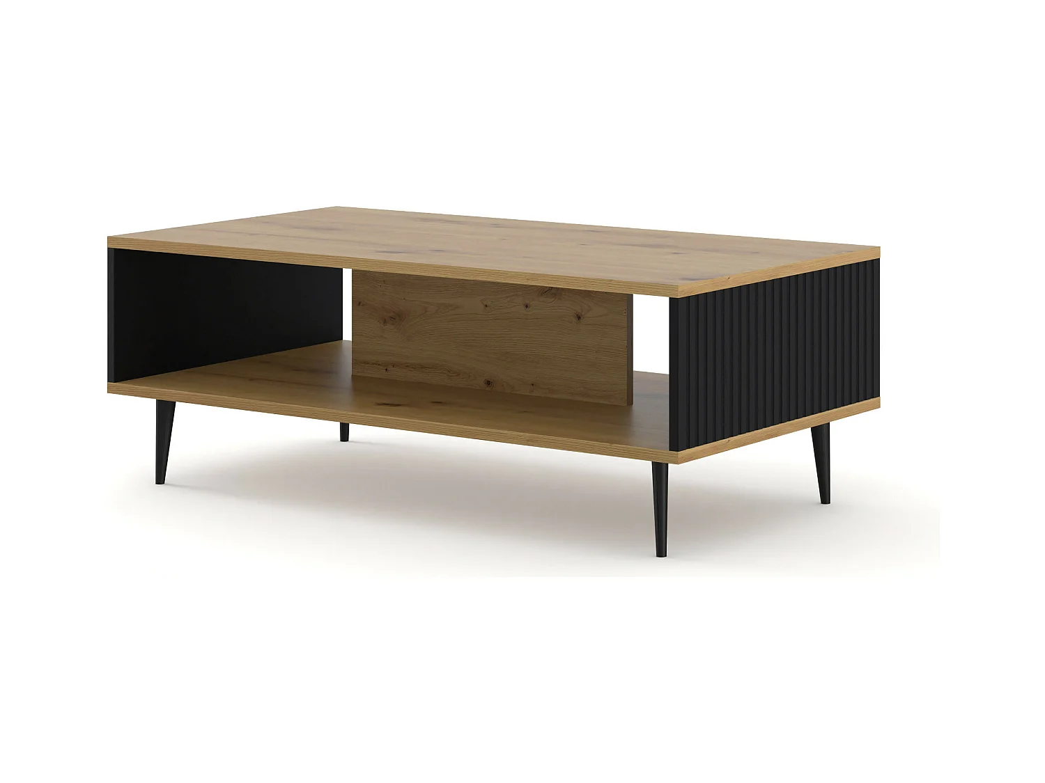 Table basse RavennaB 90x60x43 Crème & Noir