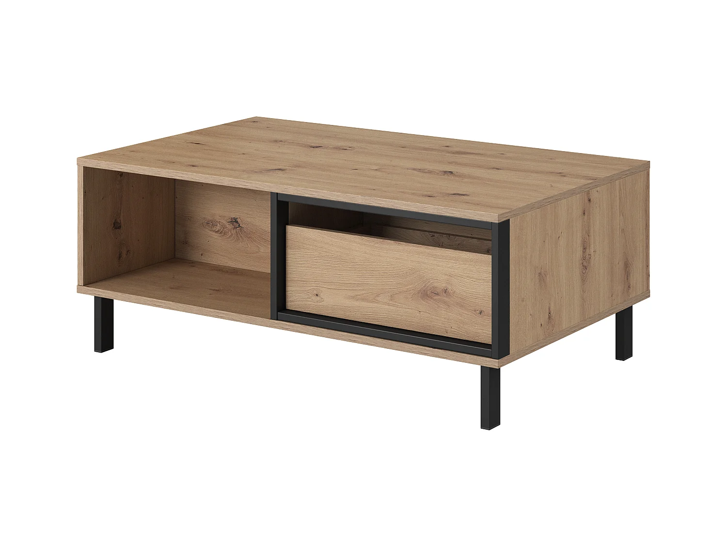 Table basse NEST 102x62x44 Crème & Noir