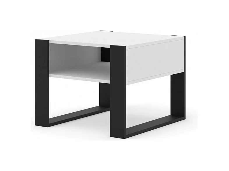 Table basse MONDI 60x60x47 Blanc & Noir