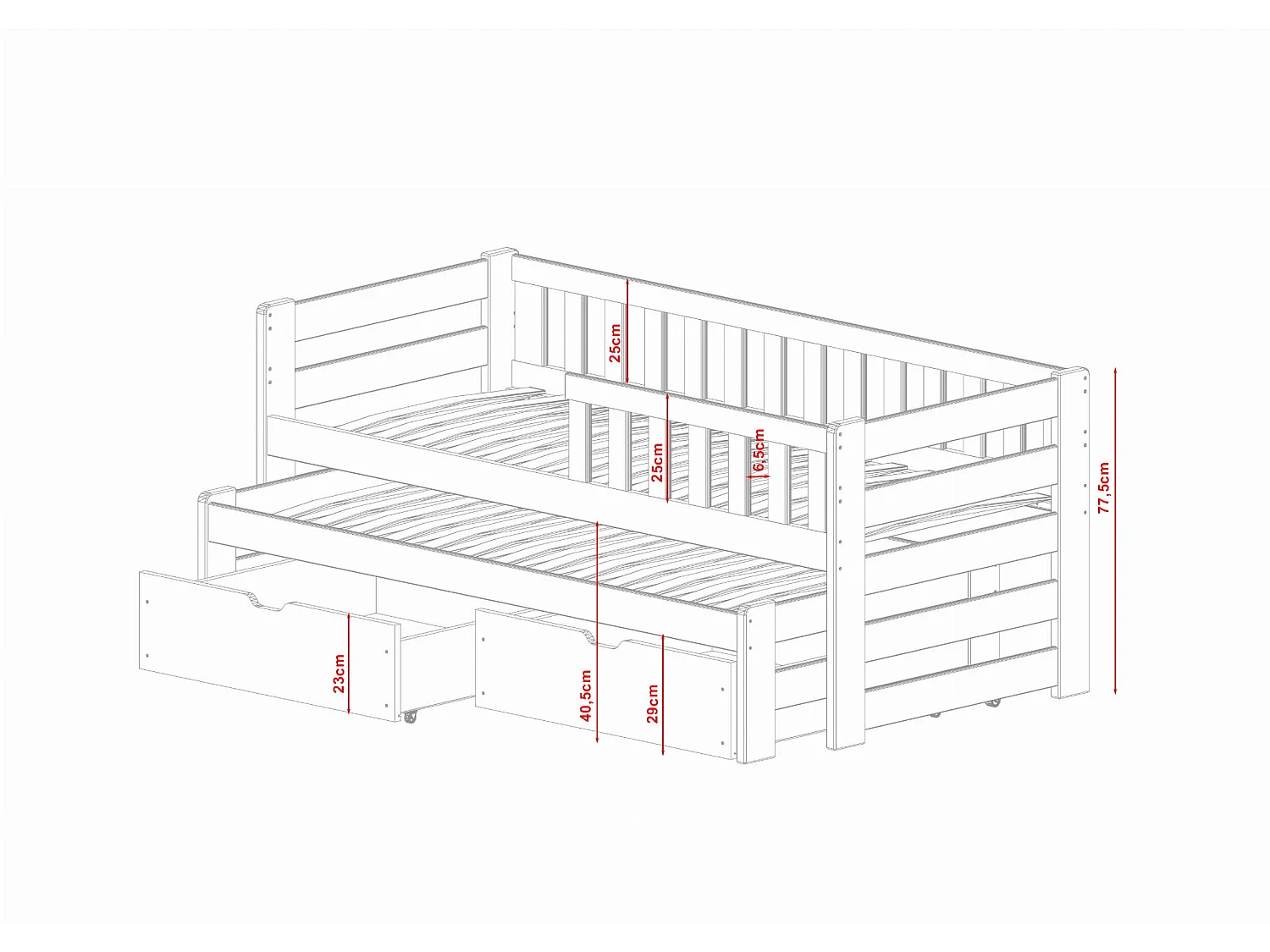Lettino Bolko 80x160 Bianco