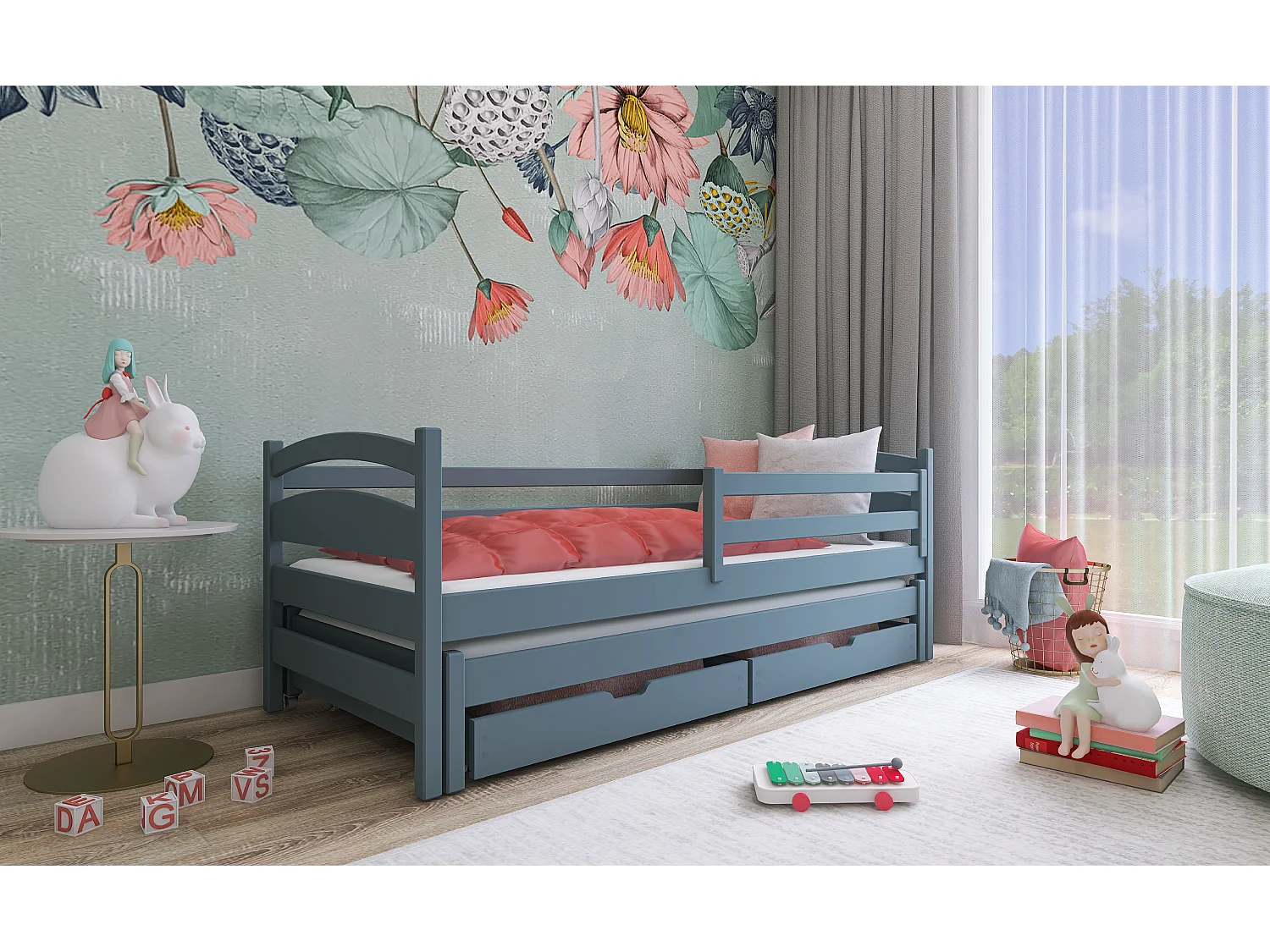 Kinderbett Tosia 90x200 Grau