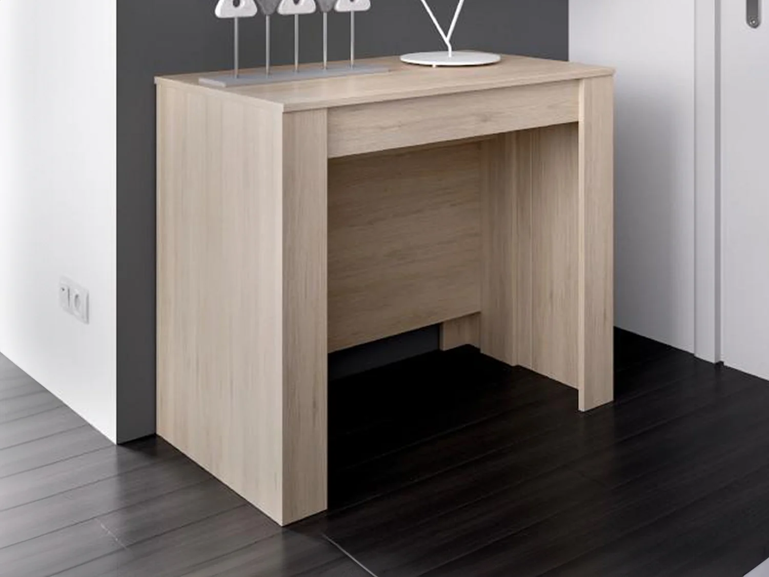 Console table extensible 10 couverts - 4 rallonges - Naturel clair - ONEGA