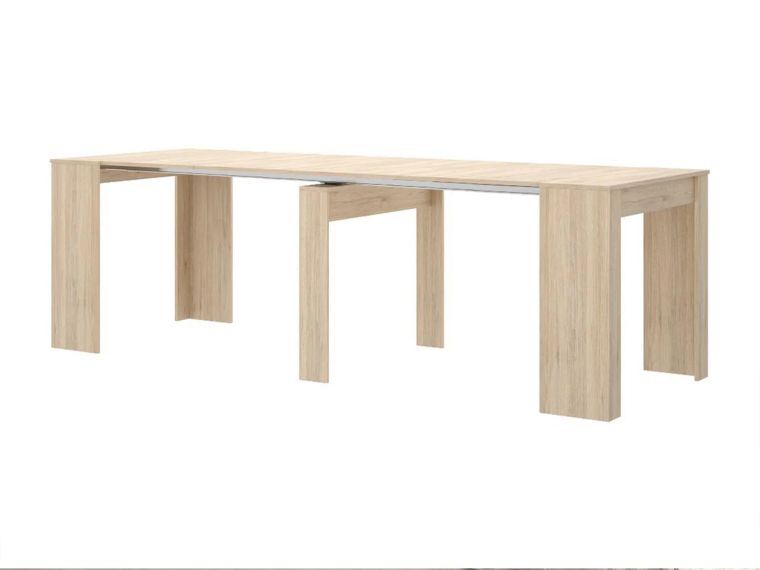 Console table extensible 10 couverts - 4 rallonges - Naturel clair - ONEGA