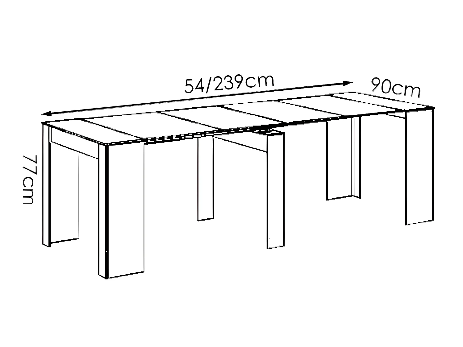 Console table extensible 10 couverts - 4 rallonges - Blanc - ONEGA