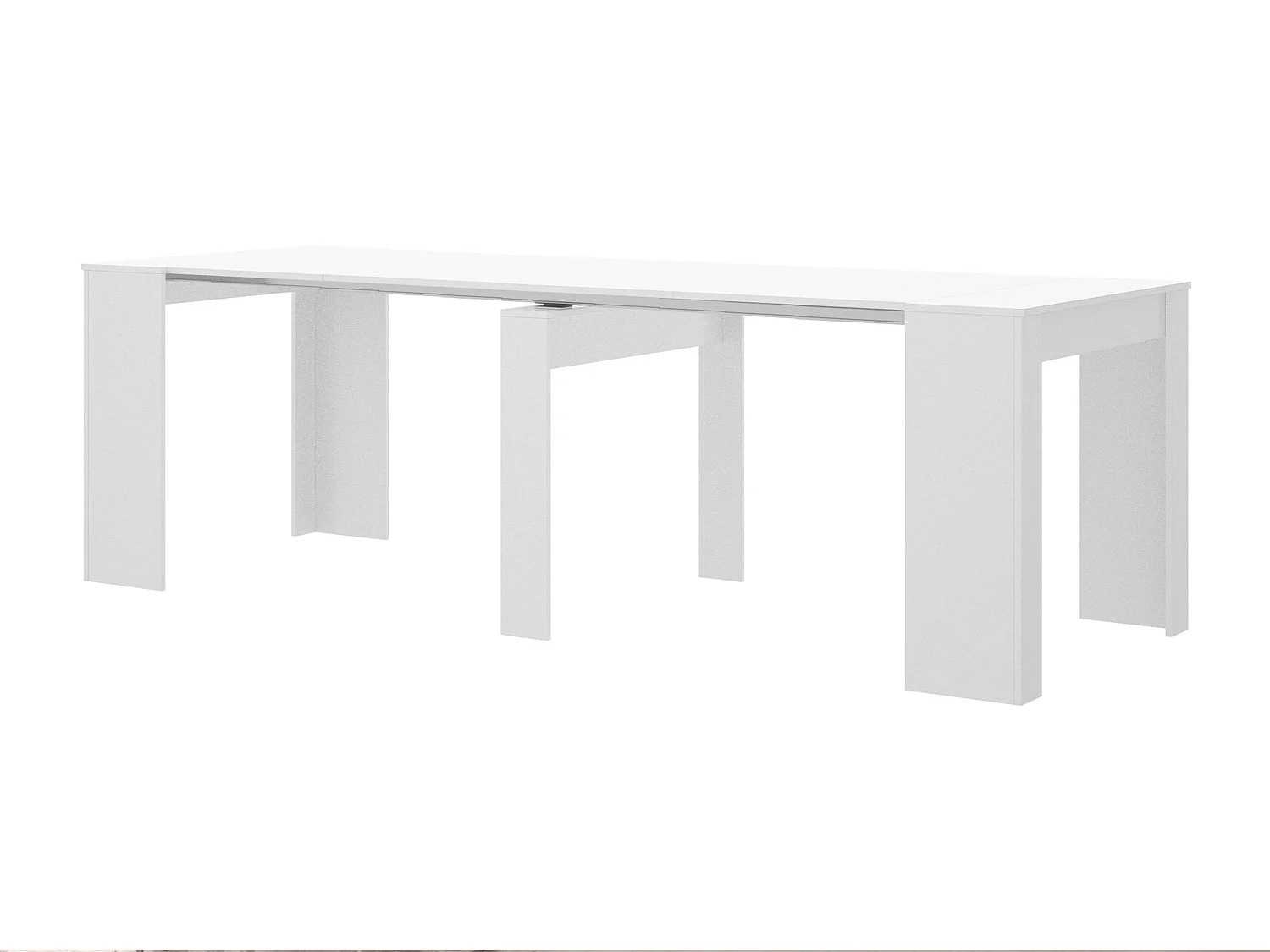 Console table extensible 10 couverts - 4 rallonges - Blanc - ONEGA