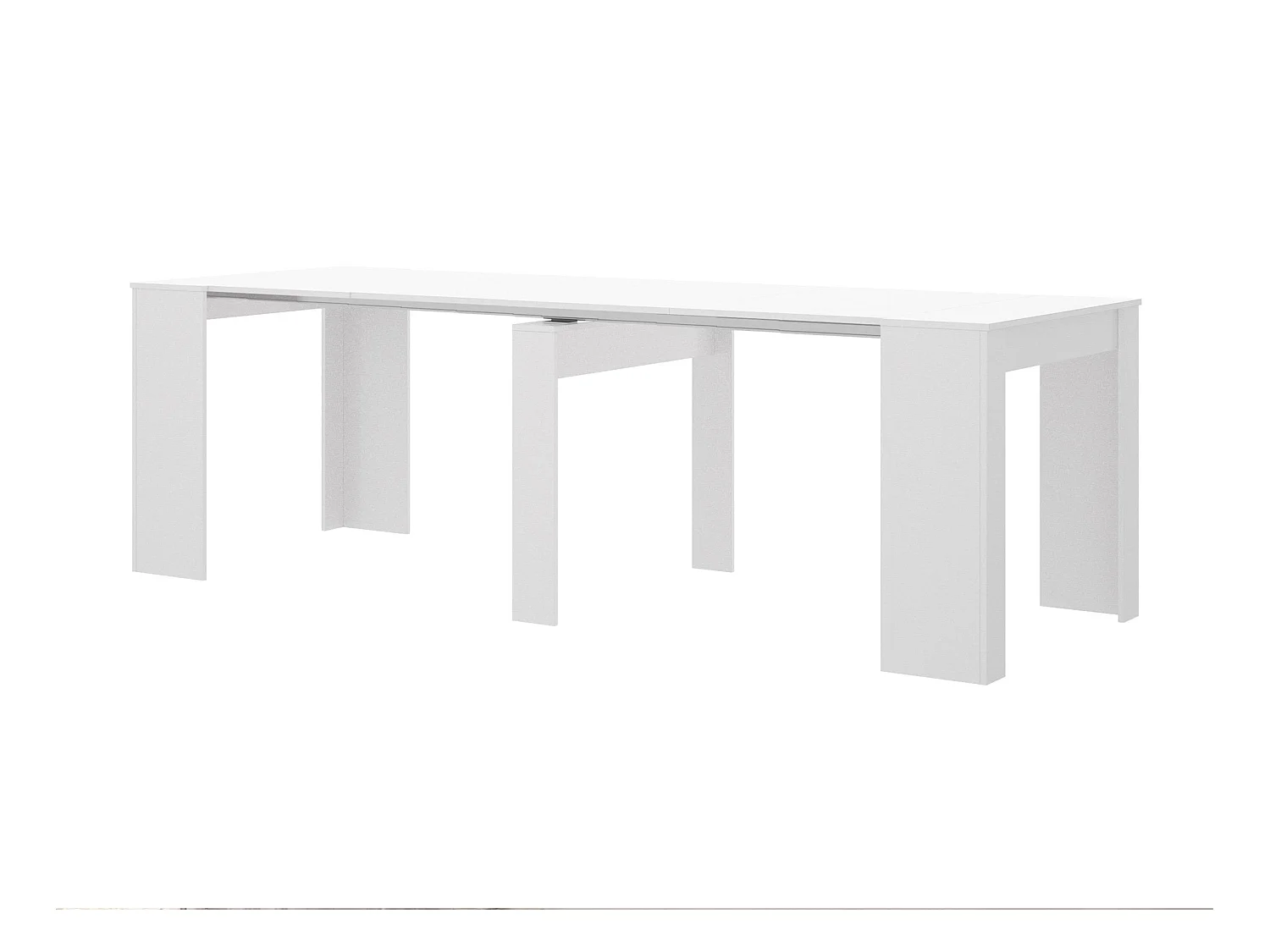 Mesa consola extensible ONEGA - 10 comensales - 4 extensiones - Color: blanco