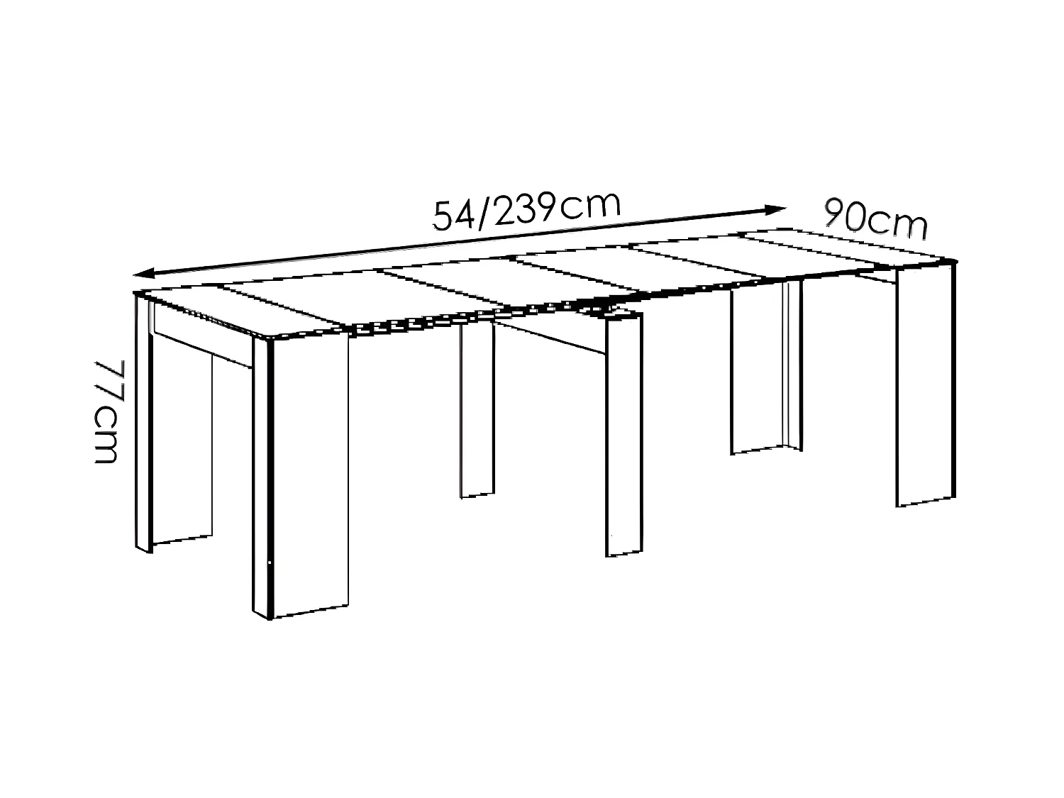 Mesa consola extensible ONEGA - 10 comensales - 4 extensiones - Color: blanco