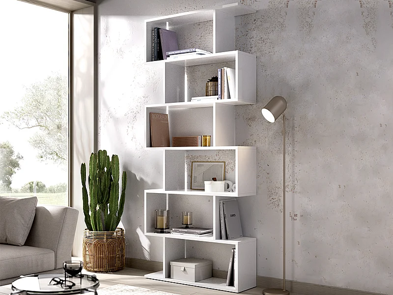 Etagère haute TOMINI - 6 cases - Coloris : Blanc