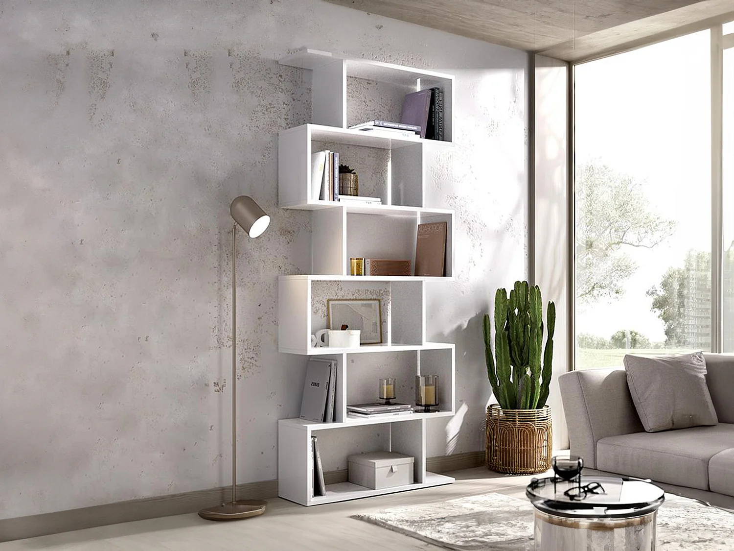 Etagère haute TOMINI - 6 cases - Coloris : Blanc