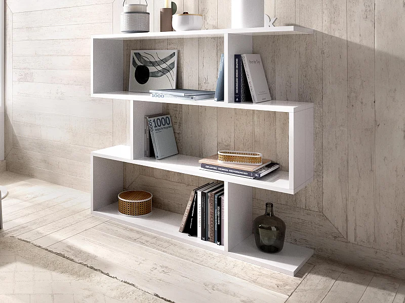 Etagère basse TOMINI - 3 cases - Coloris : Blanc