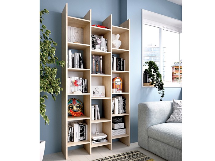 Regal KOUBAN - 15 Fächer - Eichenholzfarben günstig kaufen