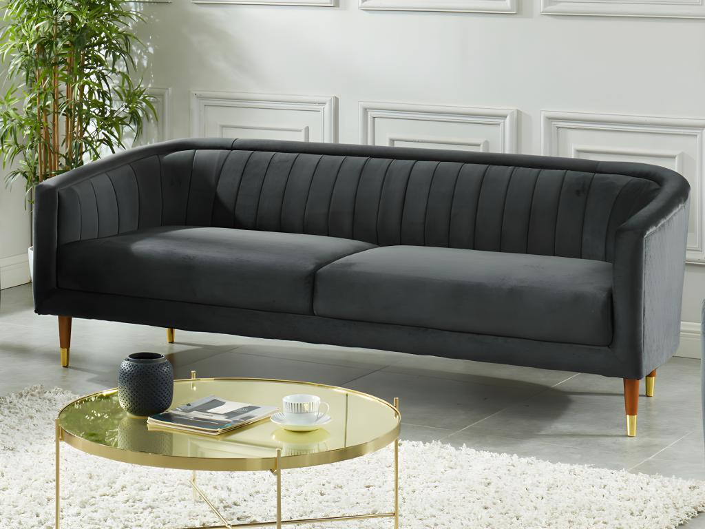 3-Sitzer-Sofa Samt TURPI - Anthrazit