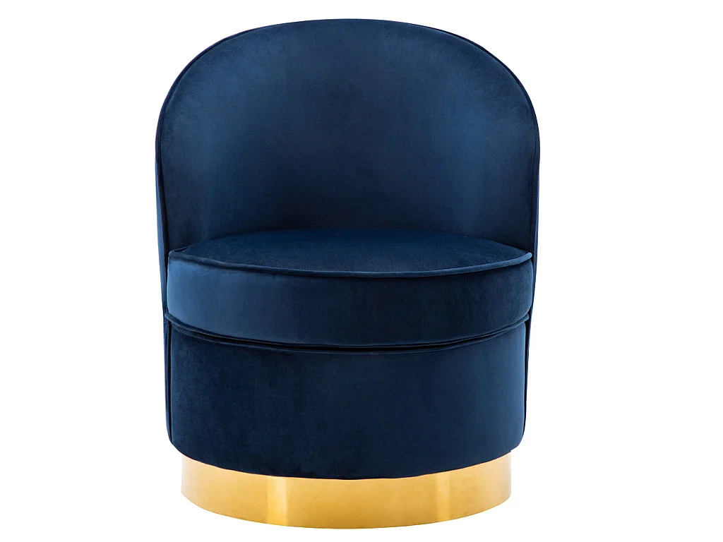 Fauteuil SANELA en velours - Bleu nuit
