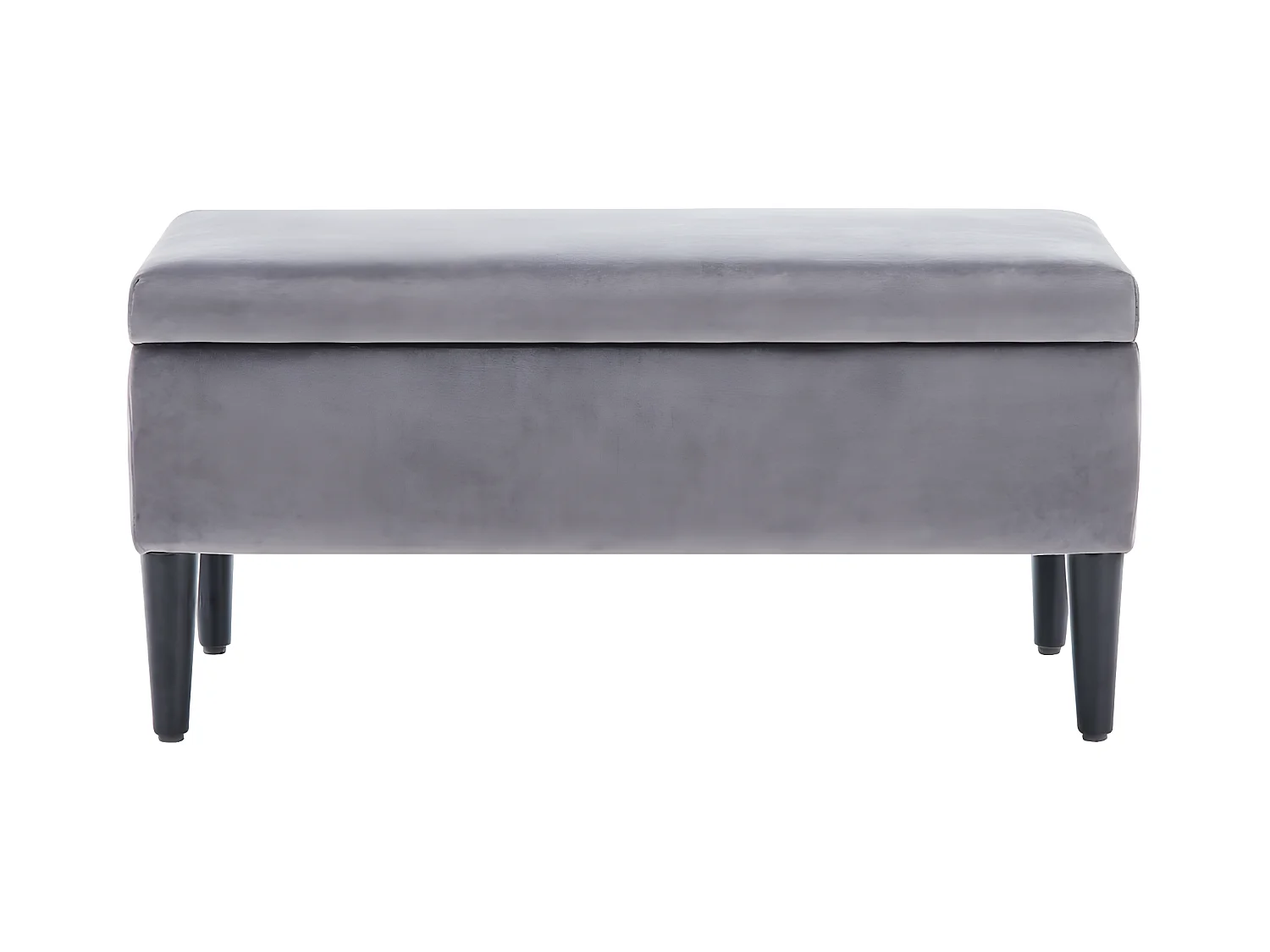 Banc coffre de rangement BUREN en velours - Gris