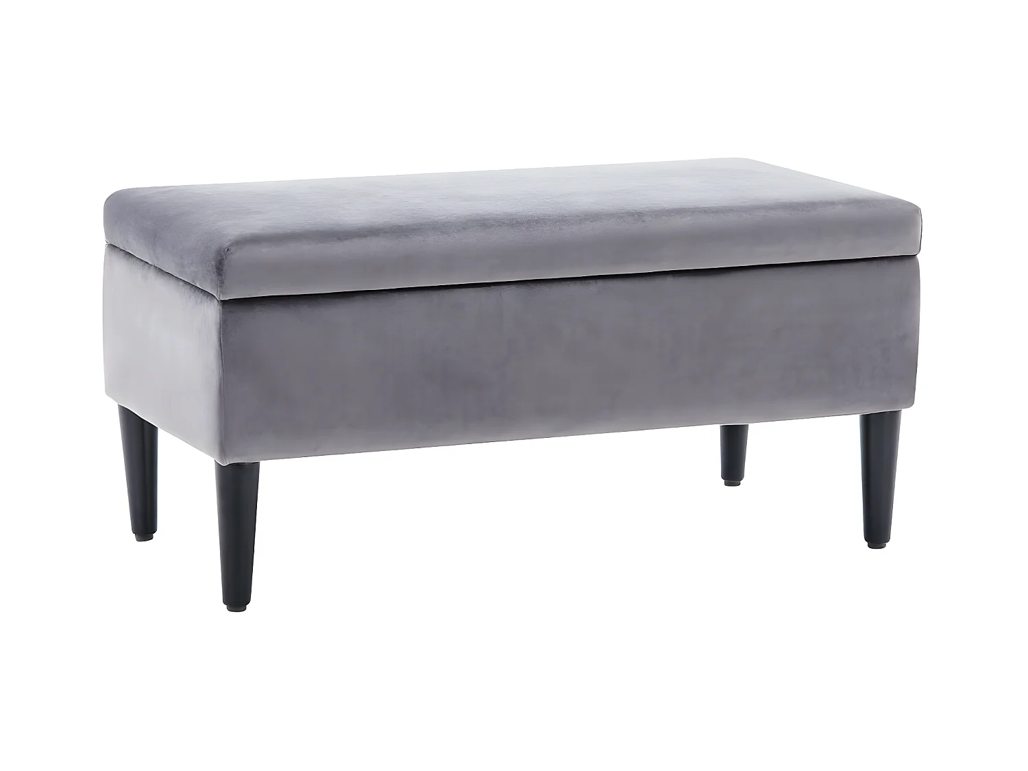Banc coffre de rangement BUREN en velours - Gris