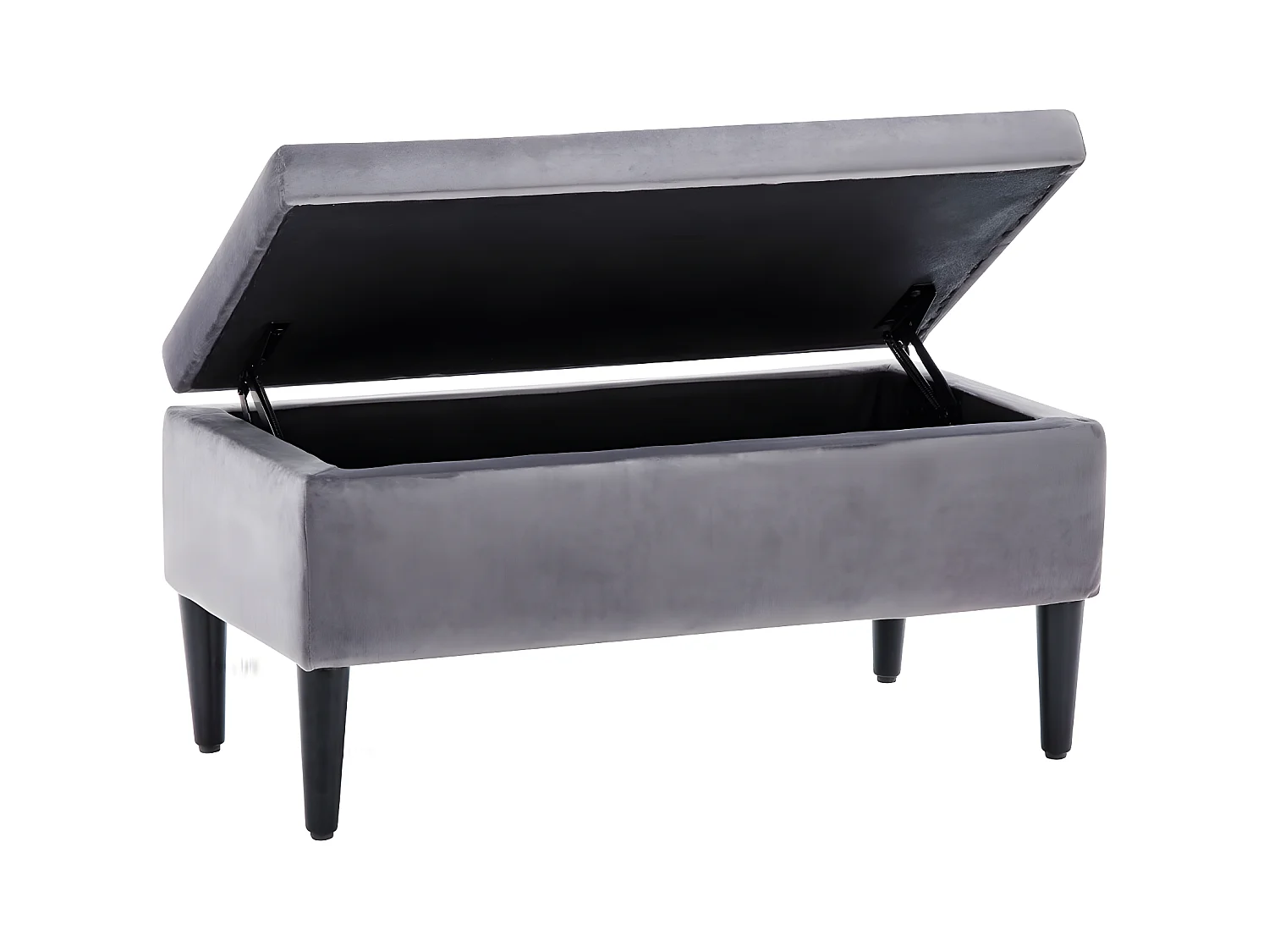 Banc coffre de rangement BUREN en velours - Gris