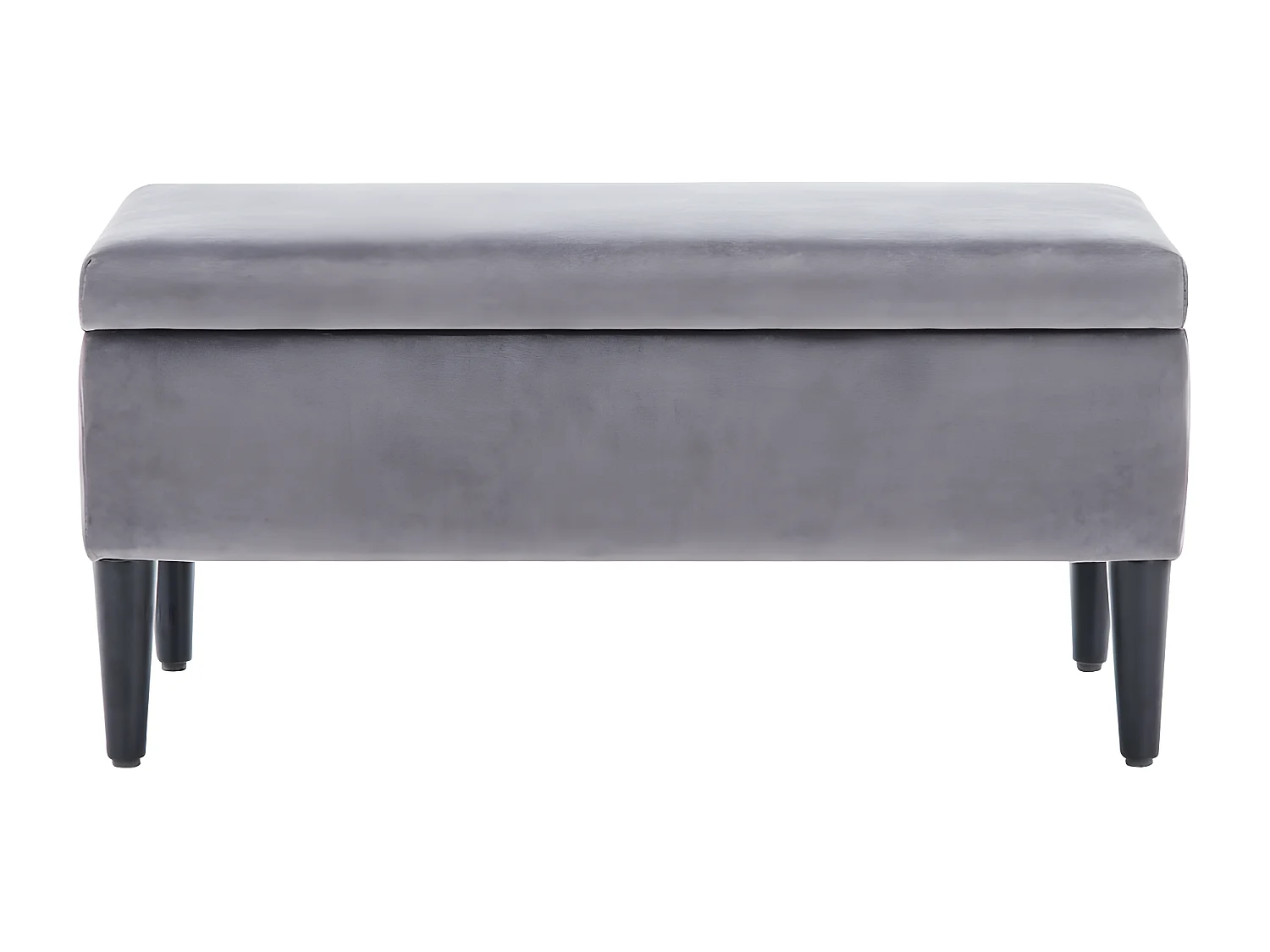 Banc coffre de rangement BUREN en velours - Gris