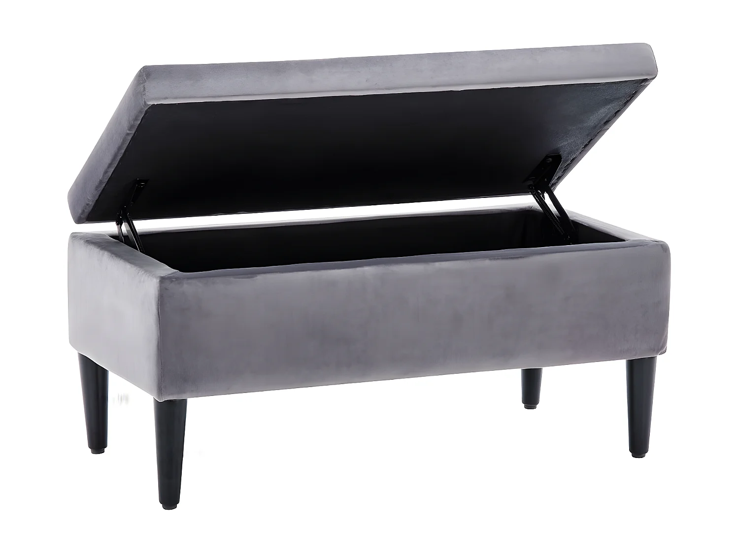 Banc coffre de rangement BUREN en velours - Gris