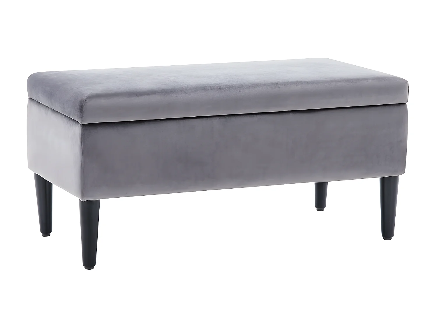 Banc coffre de rangement BUREN en velours - Gris