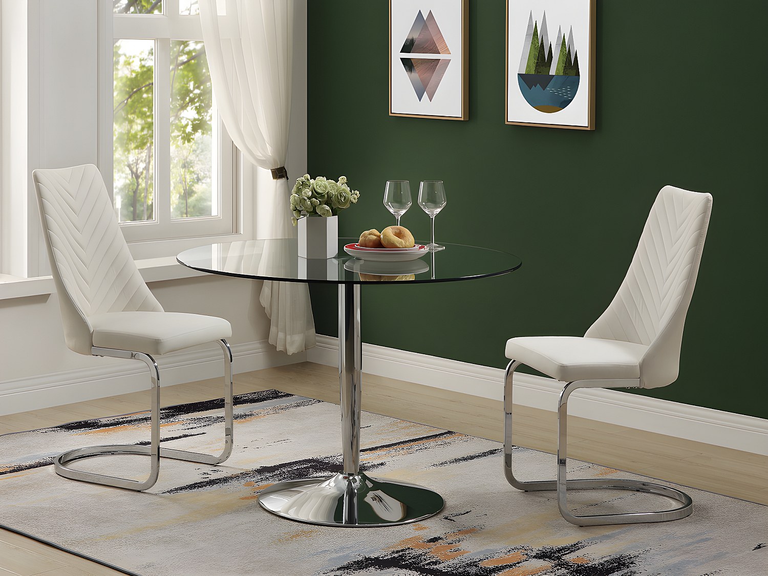 Esstisch rund - Sicherheitsglas & Metall - NOLAN günstig online kaufen