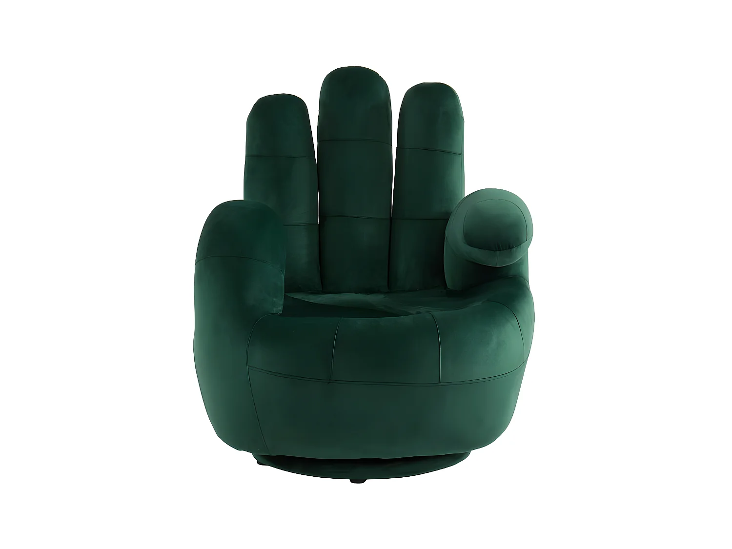 Sillón con forma de mano pivotante CATCHY de terciopelo - Verde pino