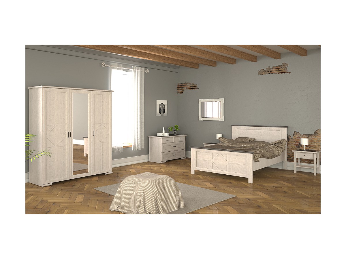 Armario con espejo MAELIS Ancho 172 .5 cm 3 puertas Blanco