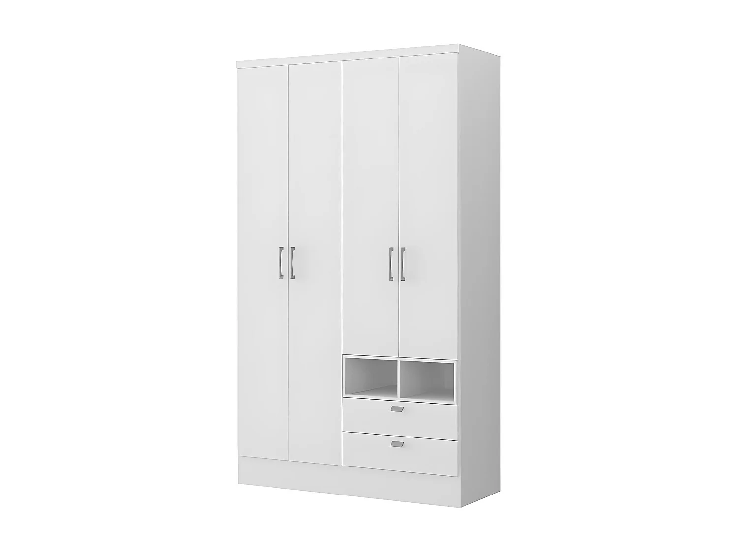 Kleiderschrank mit 4 Türen & 2 Schubladen - B. 120 cm - ODILON
