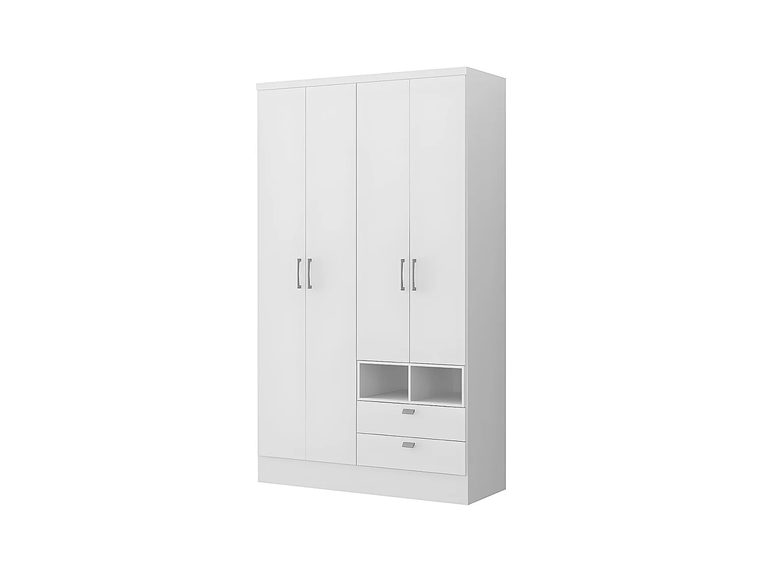 Armário ODILON - 4 portas e 2 gavetas - C. 120 cm - Branco