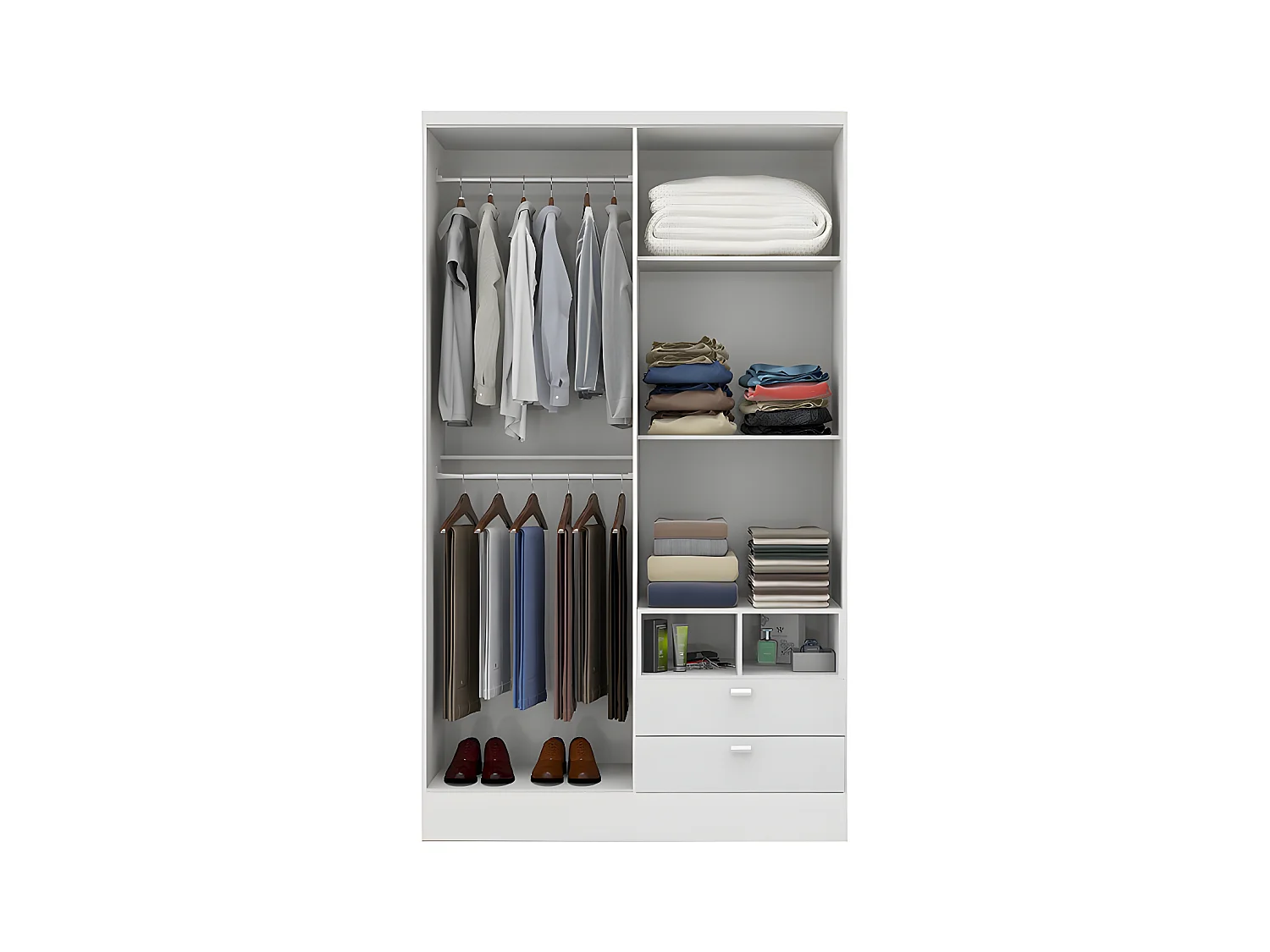 Armário ODILON - 4 portas e 2 gavetas - C. 120 cm - Branco