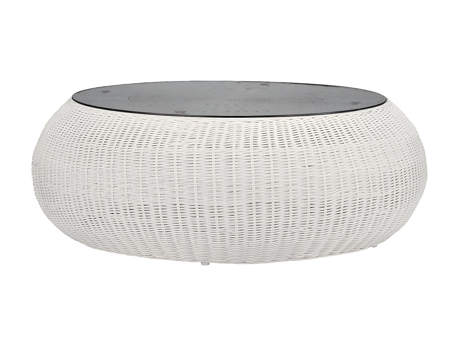 Vente-unique Gartentisch - Polyrattan - Elfenbeinweiß - Whiteheaven Von Mylia